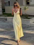 Satin-Look Strappy Back Maxi Dress