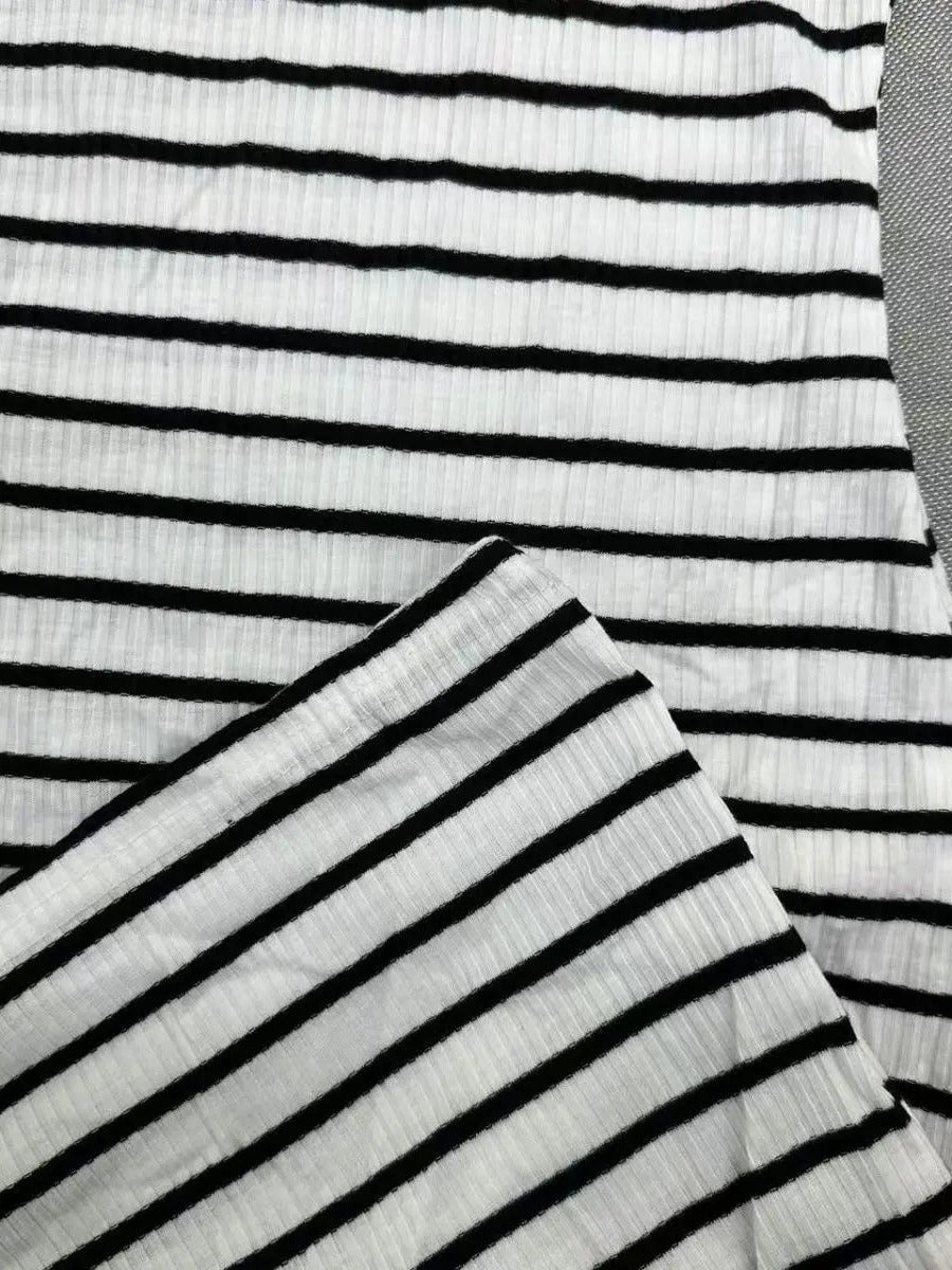 Striped Zip Front Knit Mini Dress