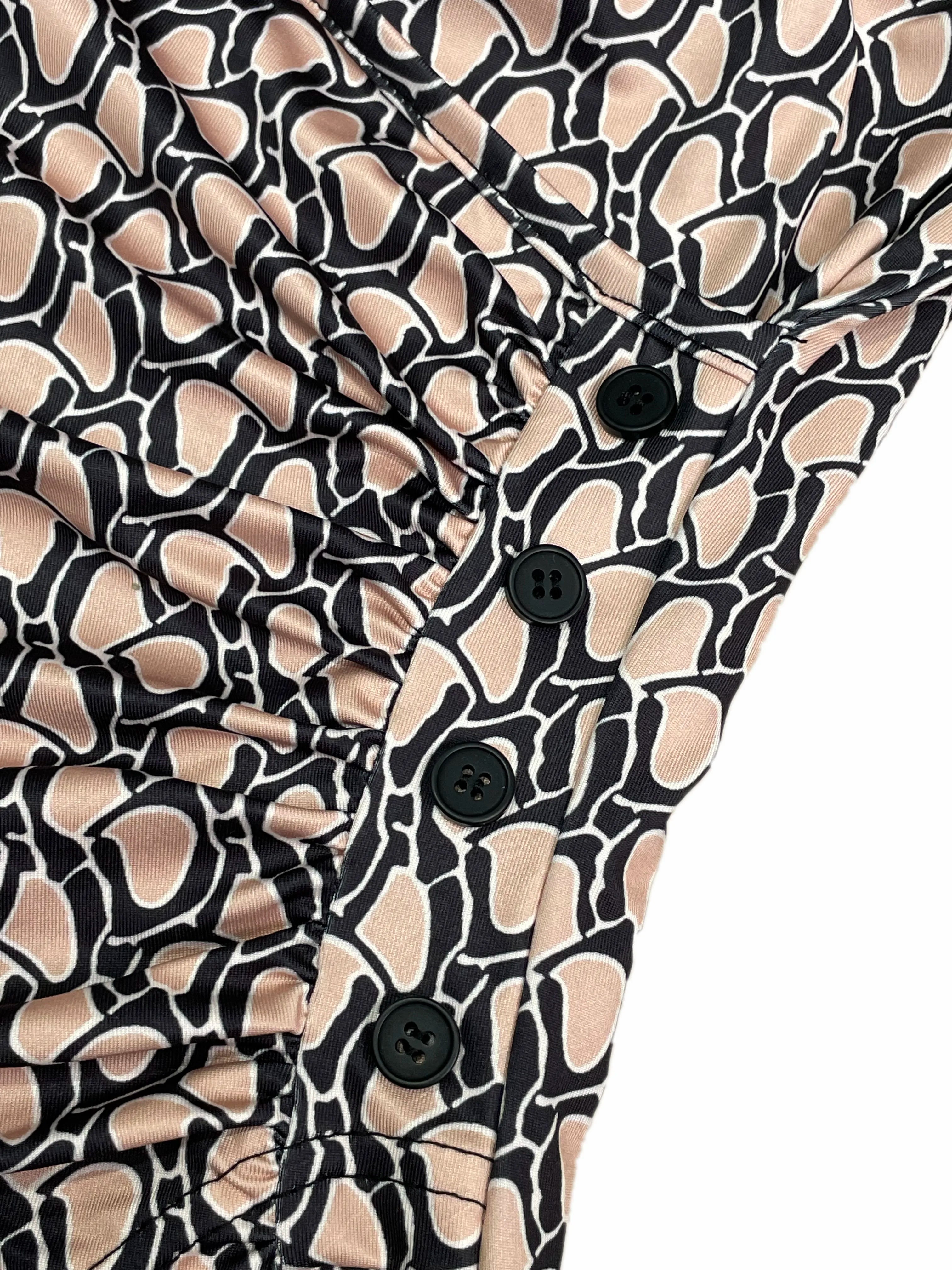 Ruched V-Neck Asymmetric Bodycon Mini Dress