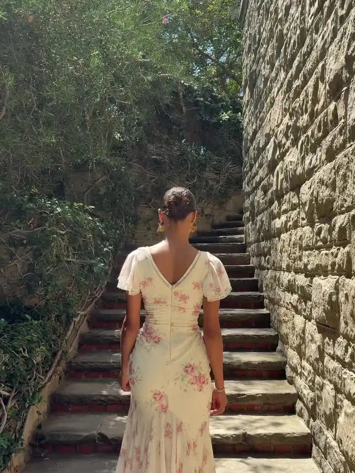 Floral Tie Front Maxi Dress