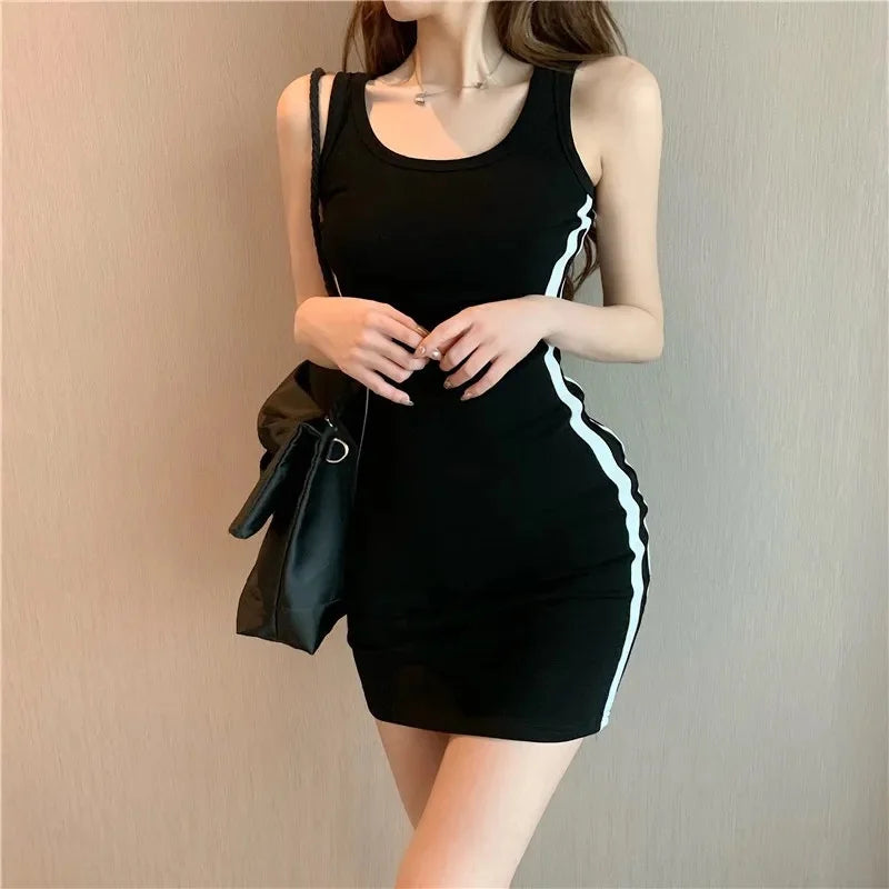 Sporty Stripe Bodycon Mini Dress