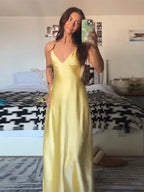 Satin-Look Strappy Back Maxi Dress